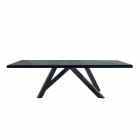 Mesa de comedor en laminado HPL y acero precioso Made in Italy - Settimmio viadurini