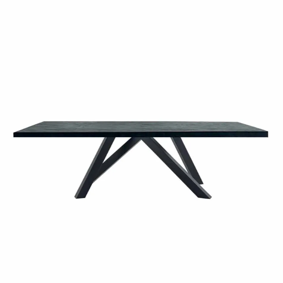 Mesa de comedor en laminado HPL y acero precioso Made in Italy - Settimmio viadurini