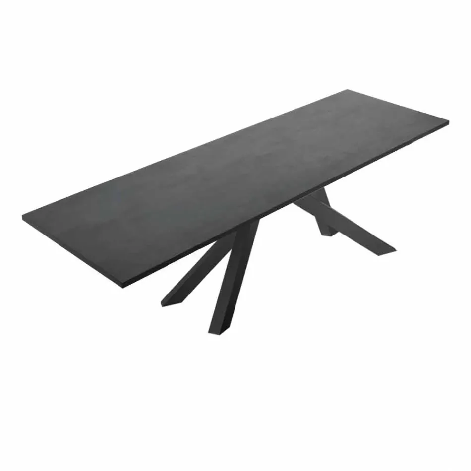 Mesa de comedor en laminado HPL y acero precioso Made in Italy - Settimmio viadurini