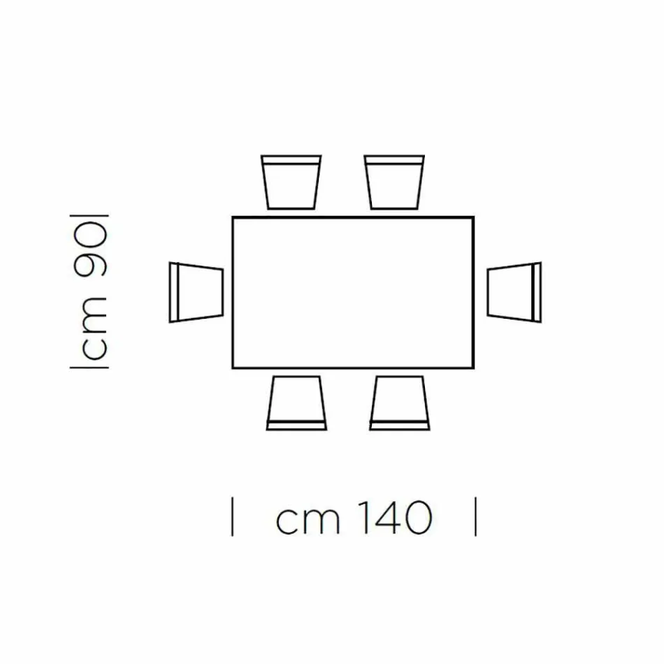 Mesa de comedor en laminado HPL y acero precioso Made in Italy - Settimmio viadurini