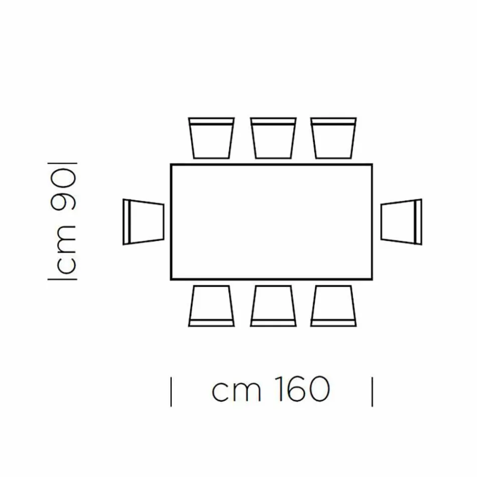 Mesa de comedor en laminado HPL y acero precioso Made in Italy - Settimmio viadurini
