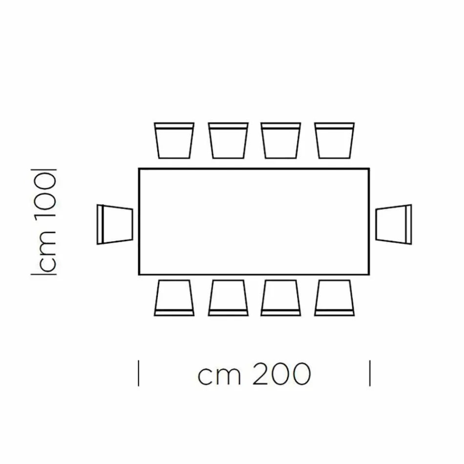 Mesa de comedor en laminado HPL y acero precioso Made in Italy - Settimmio viadurini