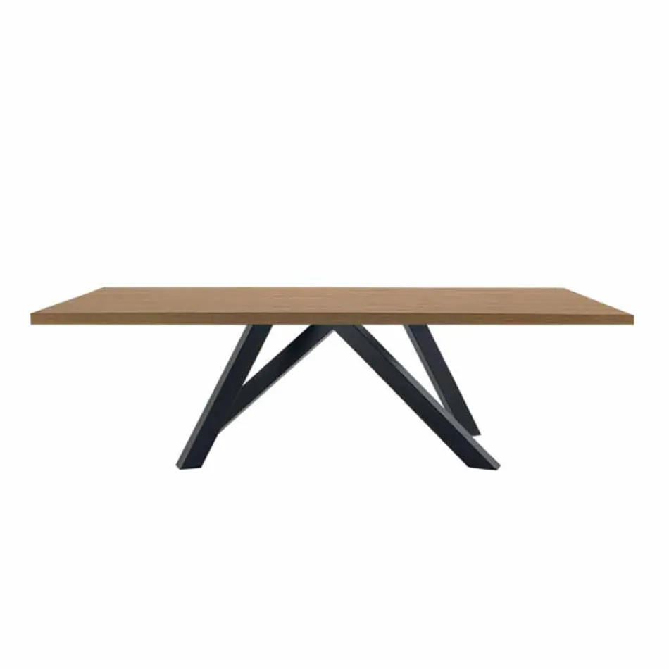 Mesa de comedor en laminado HPL y acero precioso Made in Italy - Settimmio viadurini
