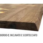 Mesa de comedor en roble anudado y elementos de metal Made in Italy - Giusy viadurini