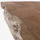 Mesa de comedor de acero inoxidable y madera Homemotion Design - Kaily viadurini
