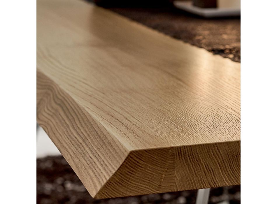 Mesa de comedor en madera y aluminio Made in Italy, Precious - Lingotto viadurini