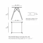 Mesa de comedor cuadrada de diseño de madera y Hpl, 4 piezas - Faz Wood by Vondom viadurini