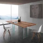 sólida mesa de comedor de madera y Marlon Vetro viadurini