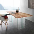 sólida mesa de comedor de madera y Marlon Vetro viadurini