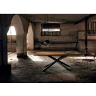 Moderna mesa de comedor de madera maciza hecha en Italia Oncino viadurini