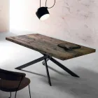 Moderna mesa de comedor de madera maciza hecha en Italia Oncino viadurini