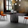 Mesa de comedor de diseño en madera MDF hecha en Italia, Egisto