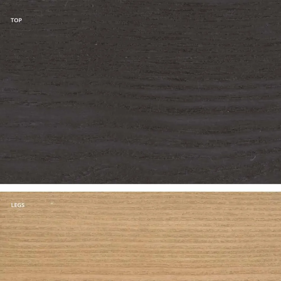 Mesa de comedor de madera de diseño mdf hecha en Italia, Egisto viadurini