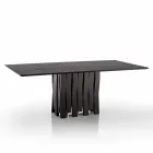 Mesa de comedor de madera de diseño mdf hecha en Italia, Egisto viadurini