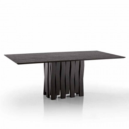 Mesa de comedor de madera de diseño mdf hecha en Italia, Egisto viadurini