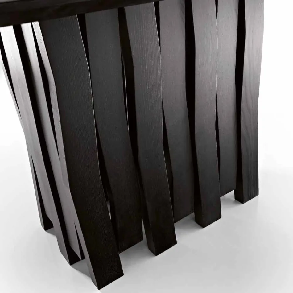 Mesa de comedor de madera de diseño mdf hecha en Italia, Egisto viadurini