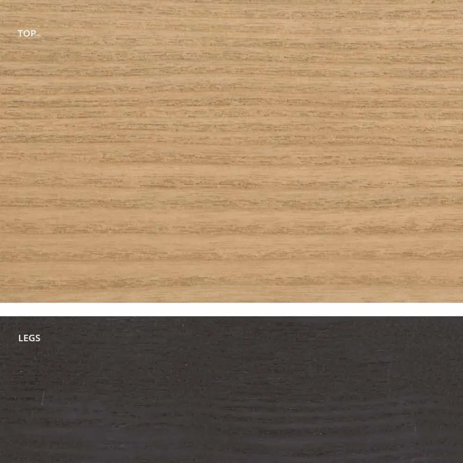 Mesa de comedor de madera de diseño mdf hecha en Italia, Egisto viadurini