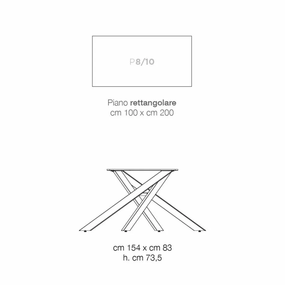 Mesa de comedor en madera MDF y metal moderno hecho en Italia, Dionigi viadurini
