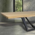 Mesa de comedor en madera de roble y metal gris hierro Made in Italy - Patty viadurini