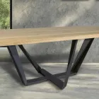 Mesa de comedor en madera de roble y metal gris hierro Made in Italy - Patty viadurini