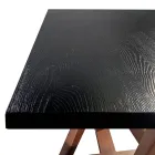 Mesa de Comedor en Madera de Roble y Metal Color Cobre Nuvolato Made in Italy - Patty viadurini