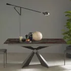Mesa de comedor de metal y tapa de cerámica Diseño Made in Italy - Anaconda viadurini