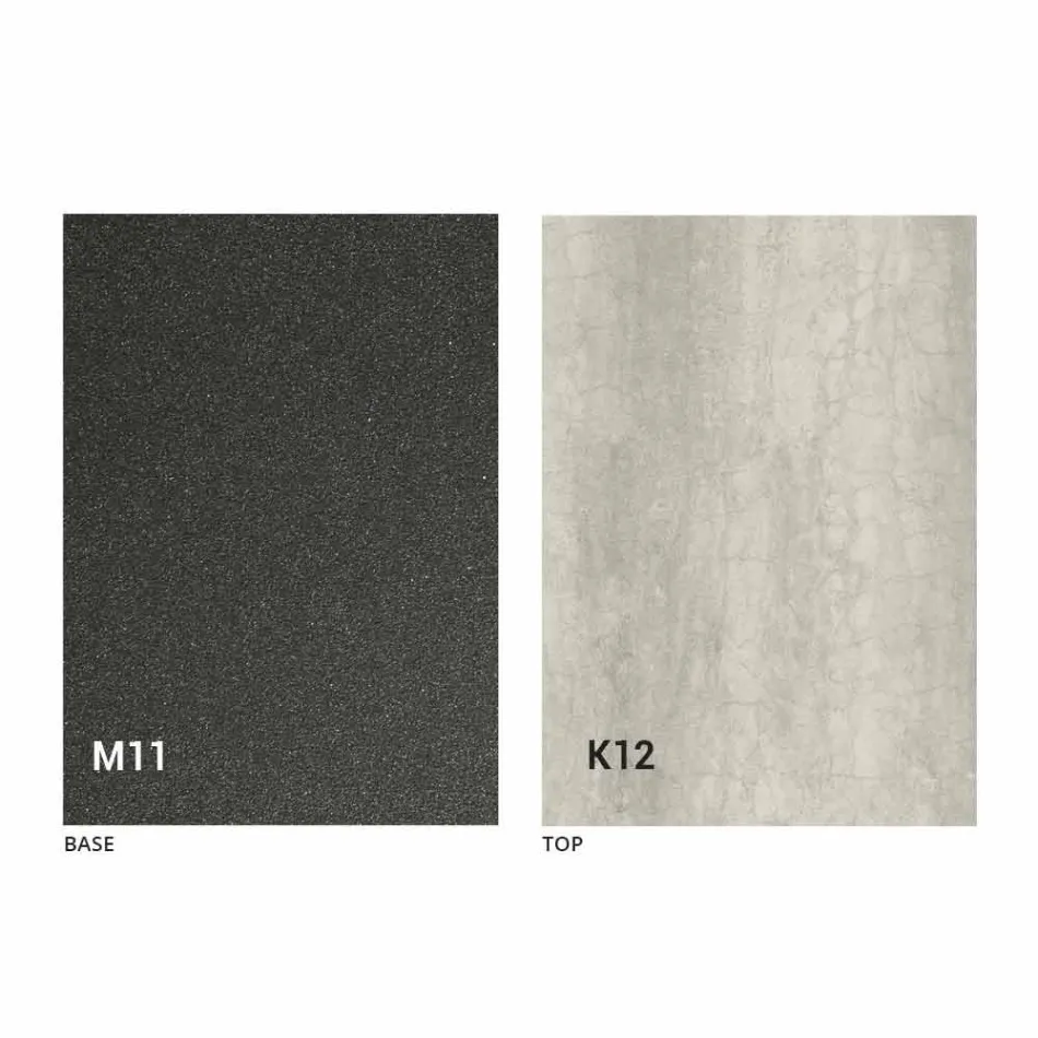 Mesa de comedor de metal y tapa de cerámica Diseño Made in Italy - Anaconda viadurini