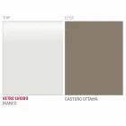 Mesa de comedor en vidrio blanco y metal pintado Made in Italy - Broche viadurini