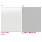 Mesa de comedor en vidrio blanco y metal pintado Made in Italy - Broche viadurini