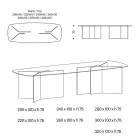 Mesa de comedor de vidrio con tapa rectangular Made in Italy - Charles viadurini