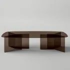 Mesa de comedor de vidrio con tapa rectangular Made in Italy - Charles viadurini