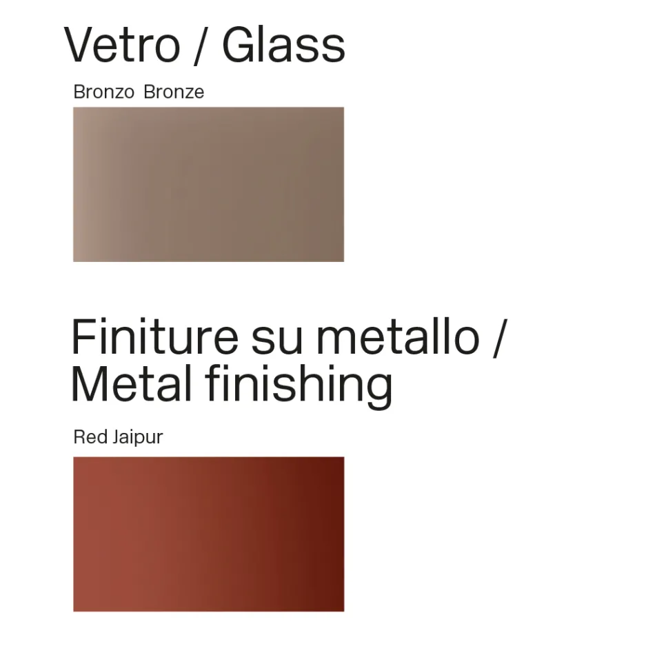 Mesa de comedor moderna de cristal y metal fabricada en Italia - Duna viadurini