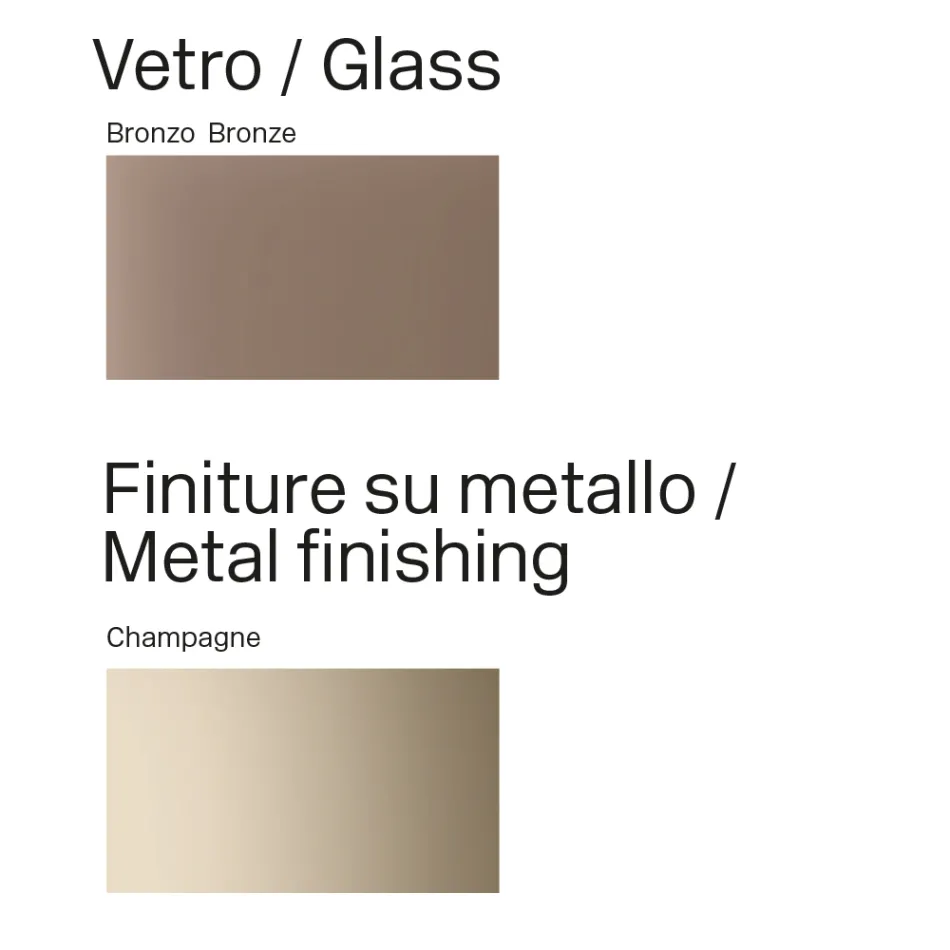 Mesa de comedor moderna de cristal y metal fabricada en Italia - Duna viadurini