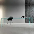 Mesa de comedor en cristal extraclaro diseño de lujo 4 dimensiones - Kuduro viadurini