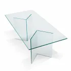 Mesa de comedor de diseño en vidrio extraclaro 8 dimensiones - Pollinare viadurini