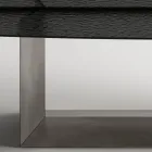 Mesa de comedor de diseño Made in Italy en vidrio fusionado en bronce o ahumado - Moro viadurini