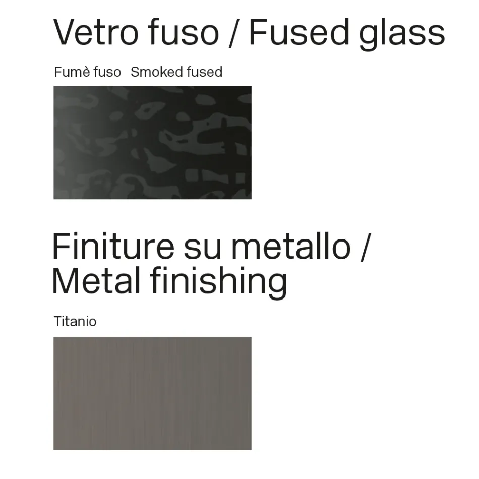 Mesa de comedor de diseño Made in Italy en vidrio fusionado en bronce o ahumado - Moro viadurini