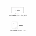 Moderna mesa de comedor de madera 100x200cm con las piernas de vidrio flora viadurini