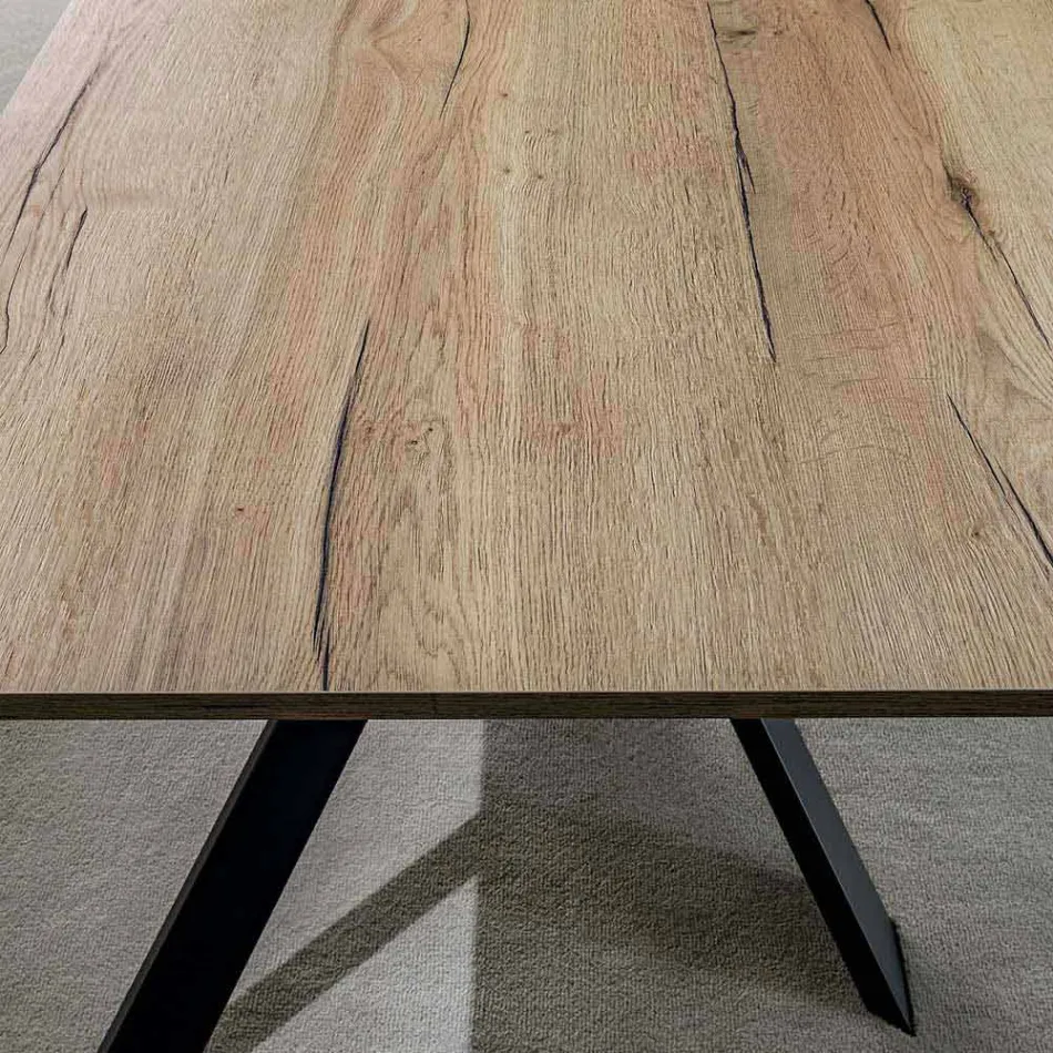Mesa de comedor extensible y moderna, piso laminado - Marliana viadurini