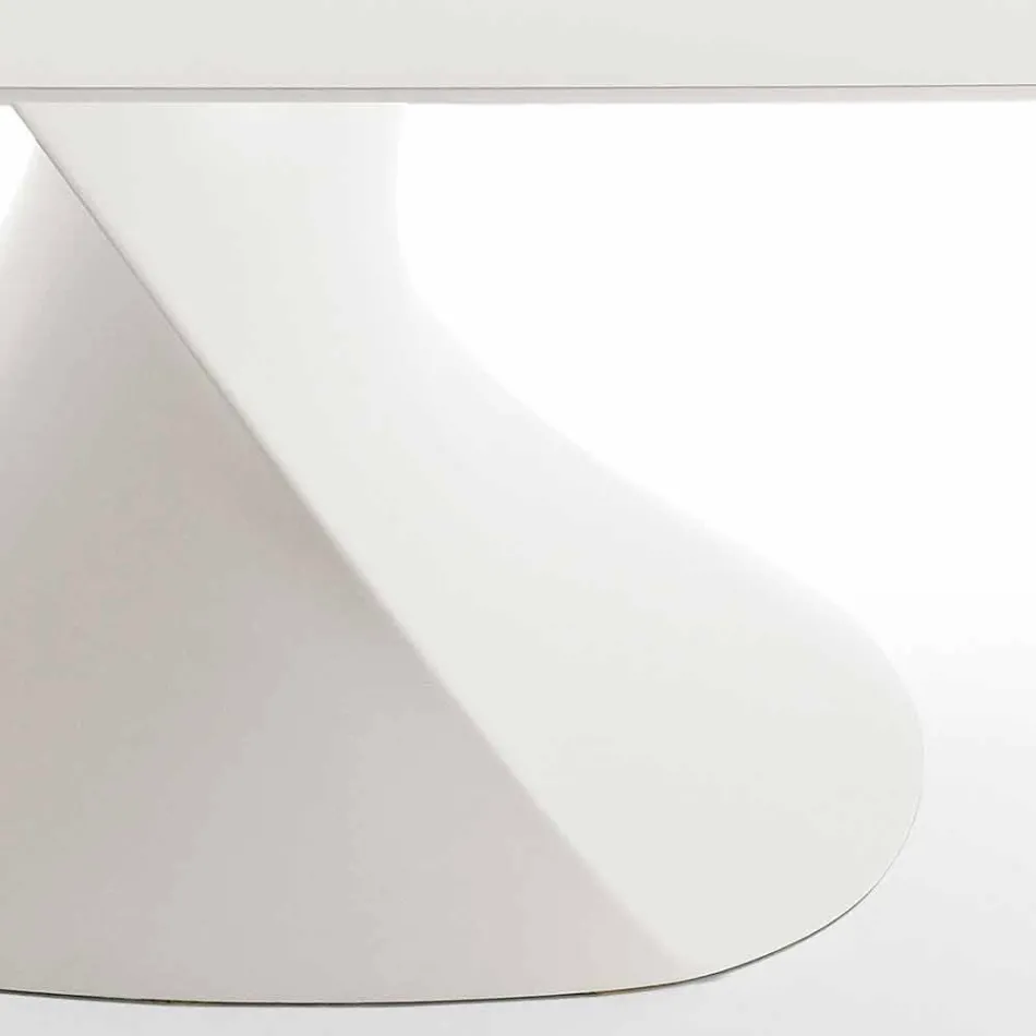 moderna mesa de comedor blanca en MDF acabado en roble 100x200cm Clark viadurini