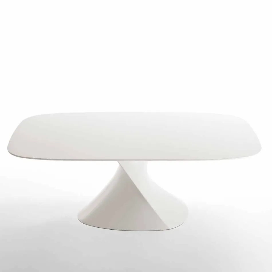 moderna mesa de comedor blanca en MDF acabado en roble 100x200cm Clark viadurini