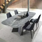 Mesa de comedor moderna con tapa de gres porcelánico - Meduno viadurini