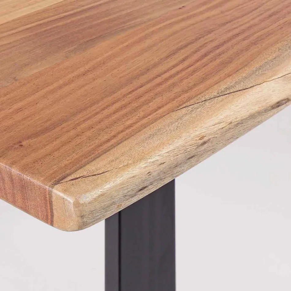 Mesa de comedor moderna Homemotion con tablero de madera de acacia - Vermont viadurini