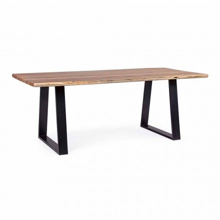 Mesa de comedor moderna Homemotion con tablero de madera de acacia - Vermont viadurini