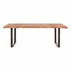 Mesa de comedor moderna en madera de acacia y acero Homemotion - Bingo viadurini