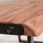 Mesa de comedor moderna en madera de acacia y acero Homemotion - Bingo viadurini