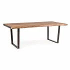 Mesa de comedor moderna en madera de acacia y acero Homemotion - Bingo viadurini