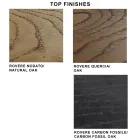 Mesa de comedor moderna en madera chapada y vidrio Made in Italy - Strappo viadurini