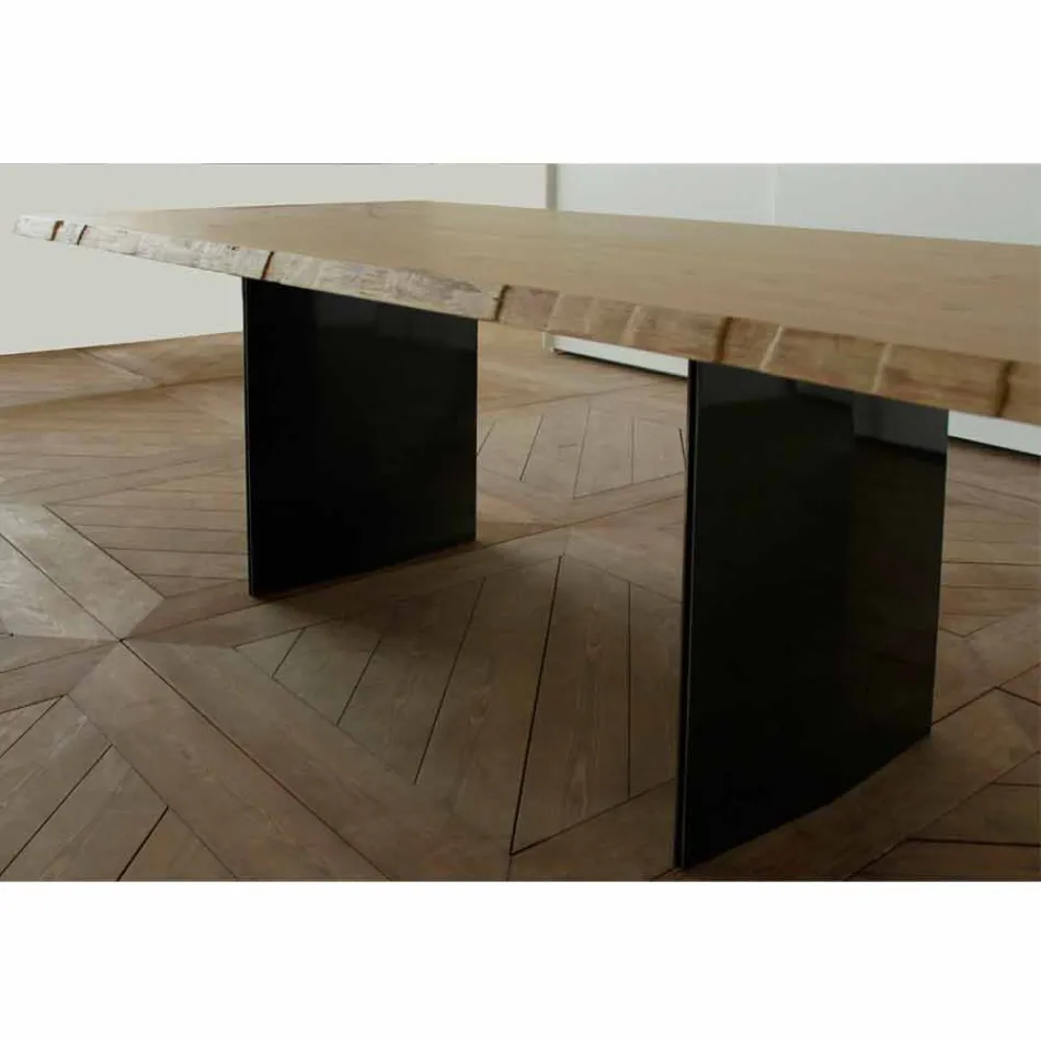 Mesa de comedor moderna de roble hecha en Italia 200x100cm Paul viadurini