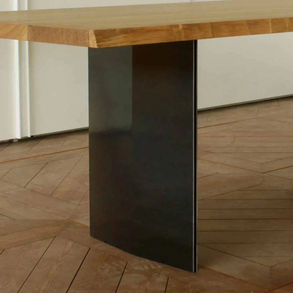 Mesa de comedor moderna de roble hecha en Italia 200x100cm Paul viadurini